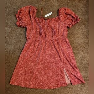 New 30 BLOOMCHIC polka dot short sleeve elastic waist pockets 30W